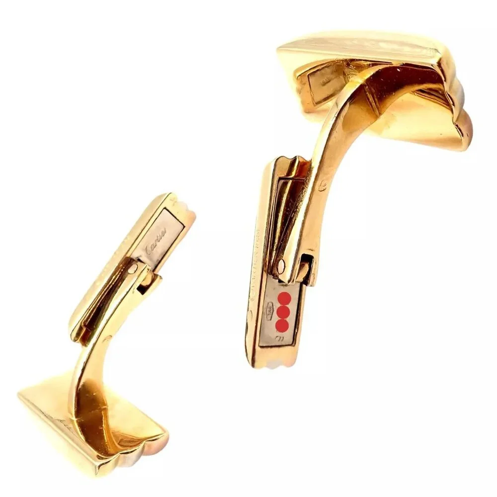 Rare! Vintage Authentic Cartier Trinity 18k Tri-Color Gold Cufflinks